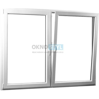 OKNOSTYL.cz dvoukřídlé plastové okno se středovým sloupkem REHAU 17600 x 15400 mm Bílá