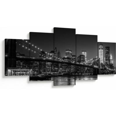 Obraz Brooklyn mostu v New Yorku, pětidílný 150x80 cm