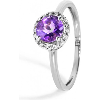 Blink Blink Prsteň s diamantami a Ametystom 2218BAG