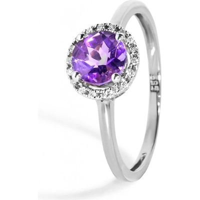 Blink Blink Prsteň s diamantami a Ametystom 2218BAG