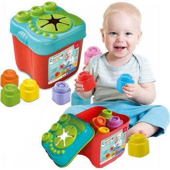 Clementoni CLEMMY Set sensorický vkládací kyblík + 15 soft kostek