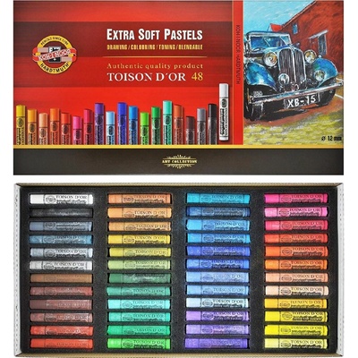 Koh-i-noor křídy pastely prašné umělcké extra soft Toison D´or souprava 48 ks