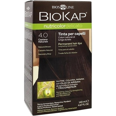 Biosline Biokap farba na vlasy 4.00 Hnědá přirozená 140 ml