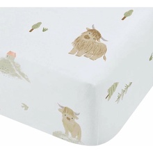 Bianca Mini Moo Cow prostěradlo barevné bílé 135x190