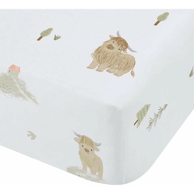 Bianca Mini Moo Cow prostěradlo barevné bílé 70x140
