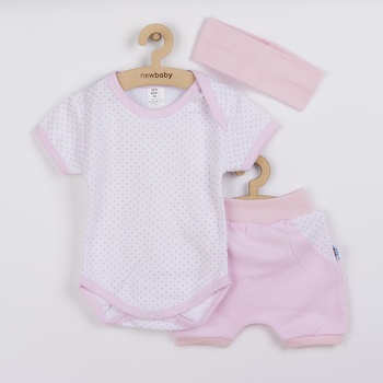 New Baby 3-dielna letná bavlnená súprava Perfect Summer svetlo ružová