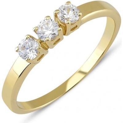 Lillian Vassago Zlatý prsteň s tromi zirkónmi LLV22 GR029