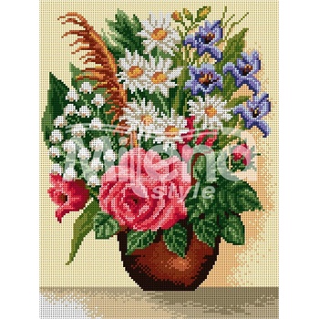 Milena Style Усещане за пролет - гоблен със схема конци dmc 1: 4