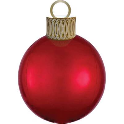 Amscan Fóliový balón Vianočná guľa červená 38x50cm