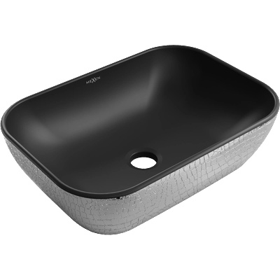 Mexen Rita мивка върху плот 45 x 32 cm, черен мат/сребърен люспест дизайн - 21084572 (21084572)