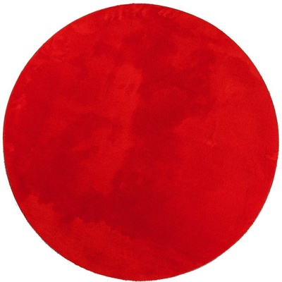 Килим huartes с къс косъм, мек и миещ се, червен, o 120 см
