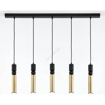 JUPITER 2012 - Пендел ALAS 5xGU10/10W/230V черен/златист (10702012)