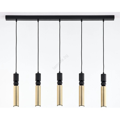 JUPITER 2012 - Пендел ALAS 5xGU10/10W/230V черен/златист (10702012)