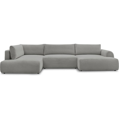 Bobochic Тъмносив сгъваем/с място за съхранение ъглов диван от рипсено кадифе (ляв ъгъл/U форма) Lucien - Bobochic Paris (104996)