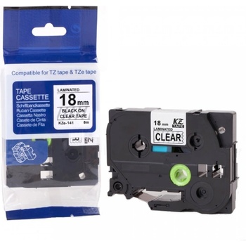 Pro Brother Съвместима лента с Brother TZ-S141/TZe-S141, 18mm x 8m, екстра лепило черен печат/ясен база (tzes141)