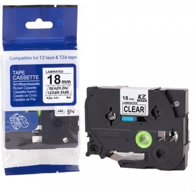 Compatible Съвместима лента с Brother TZ-S141/TZe-S141, 18mm x 8m, екстра лепило черен печат/ясен база (tzes141)