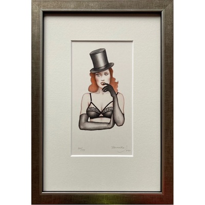 Jelenová Veronika - Burleska černý klobouk | 21.1x29.6