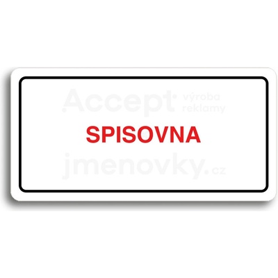 ACCEPT Piktogram SPISOVNA - bílá tabulka - barevný tisk