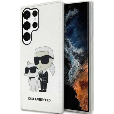 KARL LAGERFELD Гръб Karl Lagerfeld IML Glitter Karl and Choupette NFT Case за Samsung Galaxy S23 Ultra - Прозрачен
