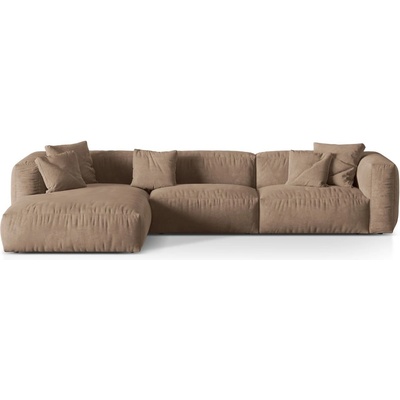 Micadoni Светлокафяв кадифен модулен ъглов диван (ляв ъгъл) Martina - Micadoni (MIC_LC_120_F1_MARTINA2)