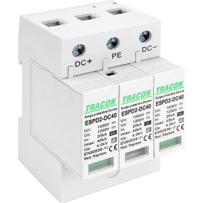 Tracon Zvodič prepätia DC typ T2 1000V DC 20kA 3P ESPD2-DC40-1000