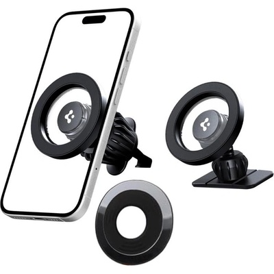 Spigen mft13 magnetic magsafe dashboard & vent car mount silver (8809971231855)