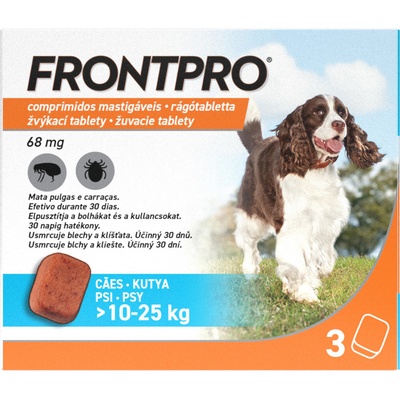 Frontpro 10 - 25 kg 68 mg 3 žuvacie tablety