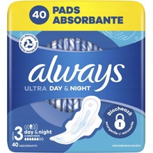 Always Ultra Day & Night hygienické vložky veľ. 3 s krídelkami 40 ks