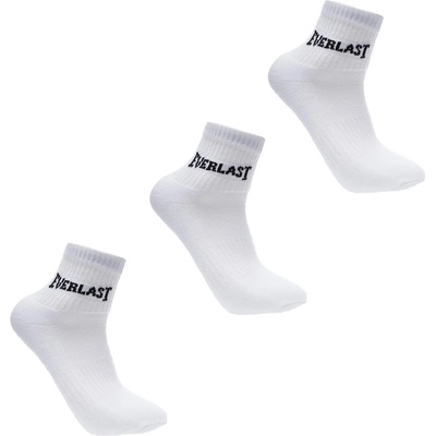 Everlast Мъжки чорапи Everlast Quarter Socks 3 Pack Mens - White