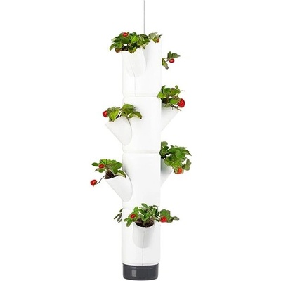 Gusta Garden SISSI STRAWBERRY závesný samozavlažovací kvetináč 4 poschodia, biely