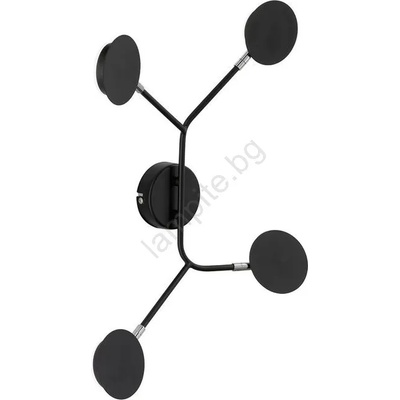WOFI 446604109000 - LED Аплик BELIZE 4xLED/5W/230V 3000K черен (W3198)