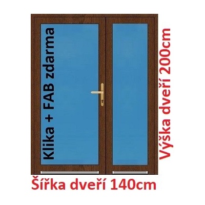 Soft Dvoukřídlé vchodové plastové 3/3 sklo bílá 140 x 200 cm