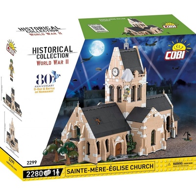 COBI 2299 World War II Francúzsky kostol Sainte-Mére-Église deň D 1944