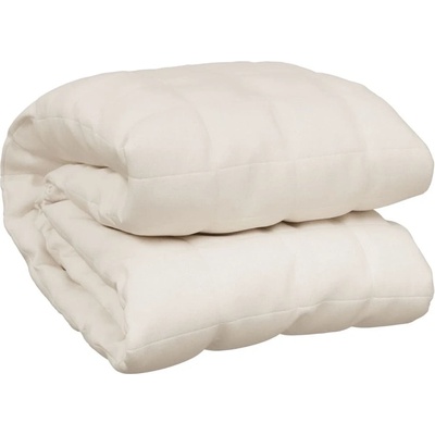 vidaXL Záťažová deka Light Cream 10 kg Látka 135x200