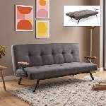TopMebel Тапициран троен разтегателен диван-легло Zven TopMebel в сив цвят 180x64x78cm