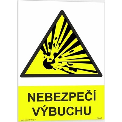 Traiva s.r.o Nebezpečí výbuchu Verze: Plast 210 x 297 mm (A4) tl. 0.5 mm - Kód: 08668