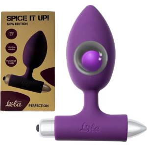  Анален плъг с вибрации и вътрешна тежест, 11, 1см. - Spice It Up Perfection (8014-04LOLA)