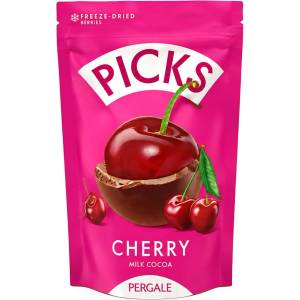 Pergalė Шоколадови Бонбони Picks Череша 90 г