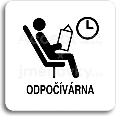 ACCEPT Piktogram odpočívárna II - bílá tabulka - černý tisk bez rámečku