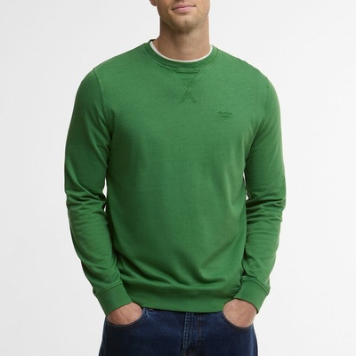 Barbour Washed Tartan Crew Neck Sweatshirt Washed Green