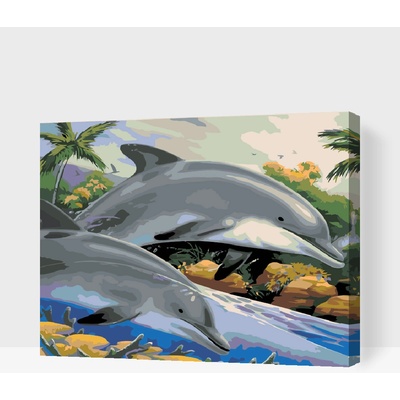 Vymalujsisam MALOVÁNÍ PODLE ČÍSEL DELFÍNI