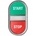 Lovato Electric Control Button 22mm Double Green/Red Illuminated Indoor Self Back Without Adapter LPCBL7133