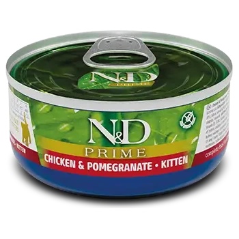 Farmina N&D Prime Kitten Chicken & Pomegranate 70g - пълноценна консервирана храна за малки котенца