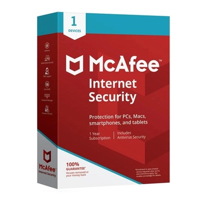McAfee Електронен лиценз McAfee Internet Security за 1 устройство / 1 година, MIS003NR1RAAD MIS003NR1RAAD електронен лиценз (MIS003NR1RAAD)