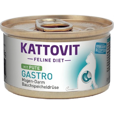 Kattovit 12x85г Gastro Kattovit, консервирана храна за котки - с пуешко
