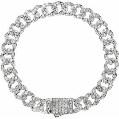PAVONA Strieborný kubánsky náramok TESS 13M00005 moissanite