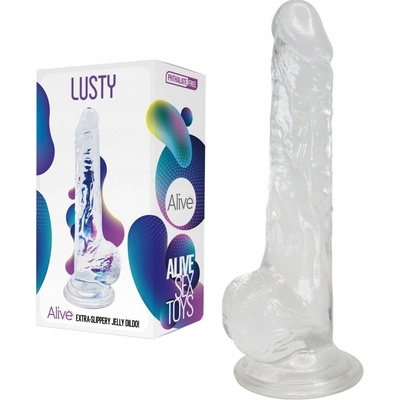 Alive Lusty Extra Slippery Jelly Dildo Transparent
