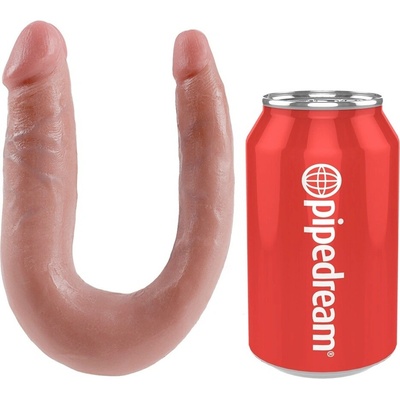 King Cock U Shaped Small Double Trouble Dvojité dildo Béžový