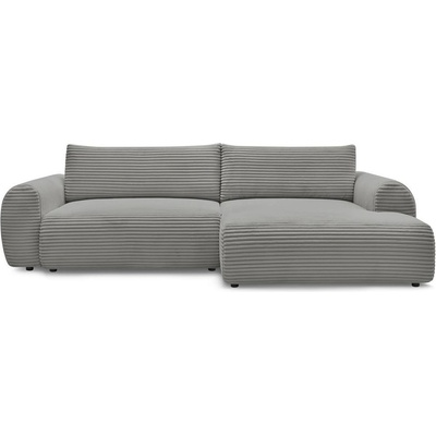 Bobochic Тъмносив разтегателен ъглов диван от рипсено кадифе (десен ъгъл) Lucien - Bobochic Paris (104450)