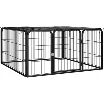 vidaXL Ohrádka pro psy 4 panely černá 50 x 100 cm práškovaná ocel